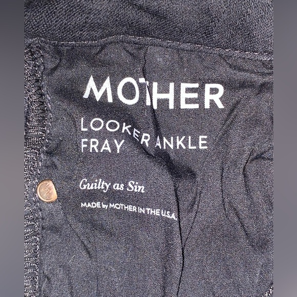 Mother Denim Looker Ankle Fray Guilty as Sin black Distressed Size 25 - Picture 10 of 13